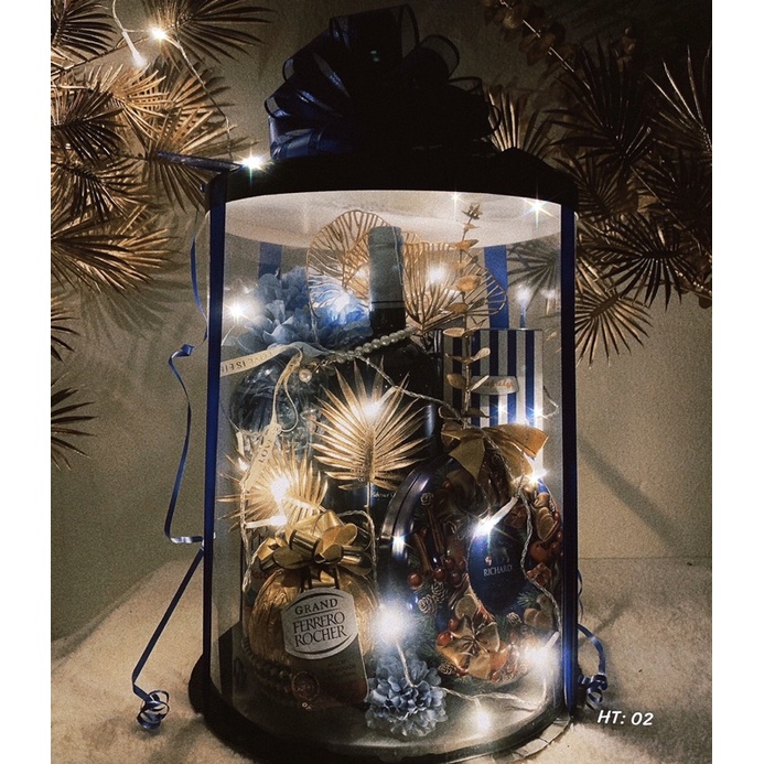 Set quà tết cao cấp vang-trà- cầu vàng rocher-kẹo