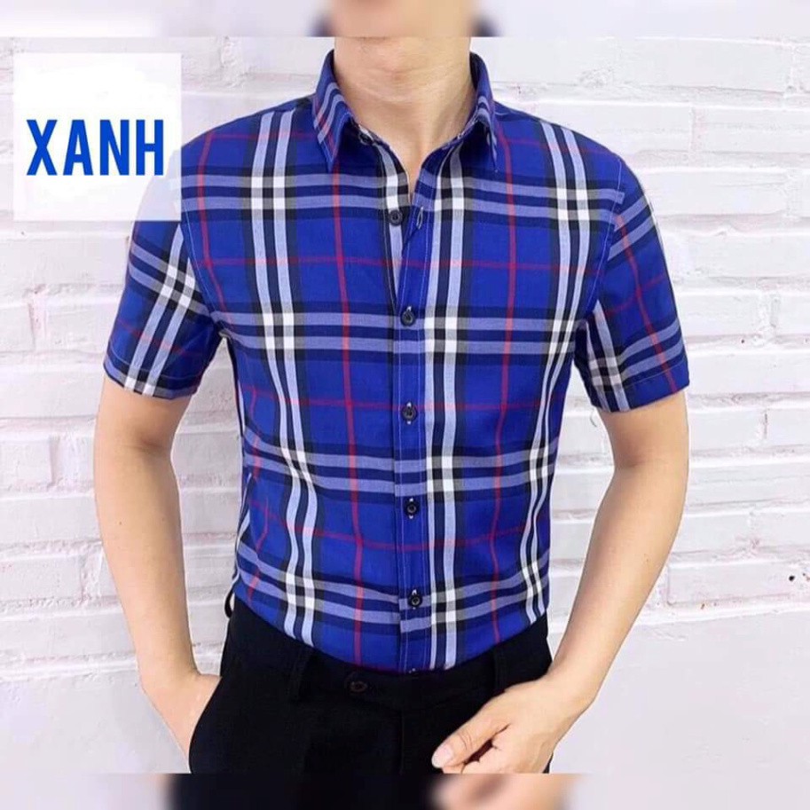Áo sơ mi nam kẻ  BBR cao cấp CỘC TAY vải xuất : , không nhăn, không xù , thoáng mát, thấm hút mồ hôi | BigBuy360 - bigbuy360.vn