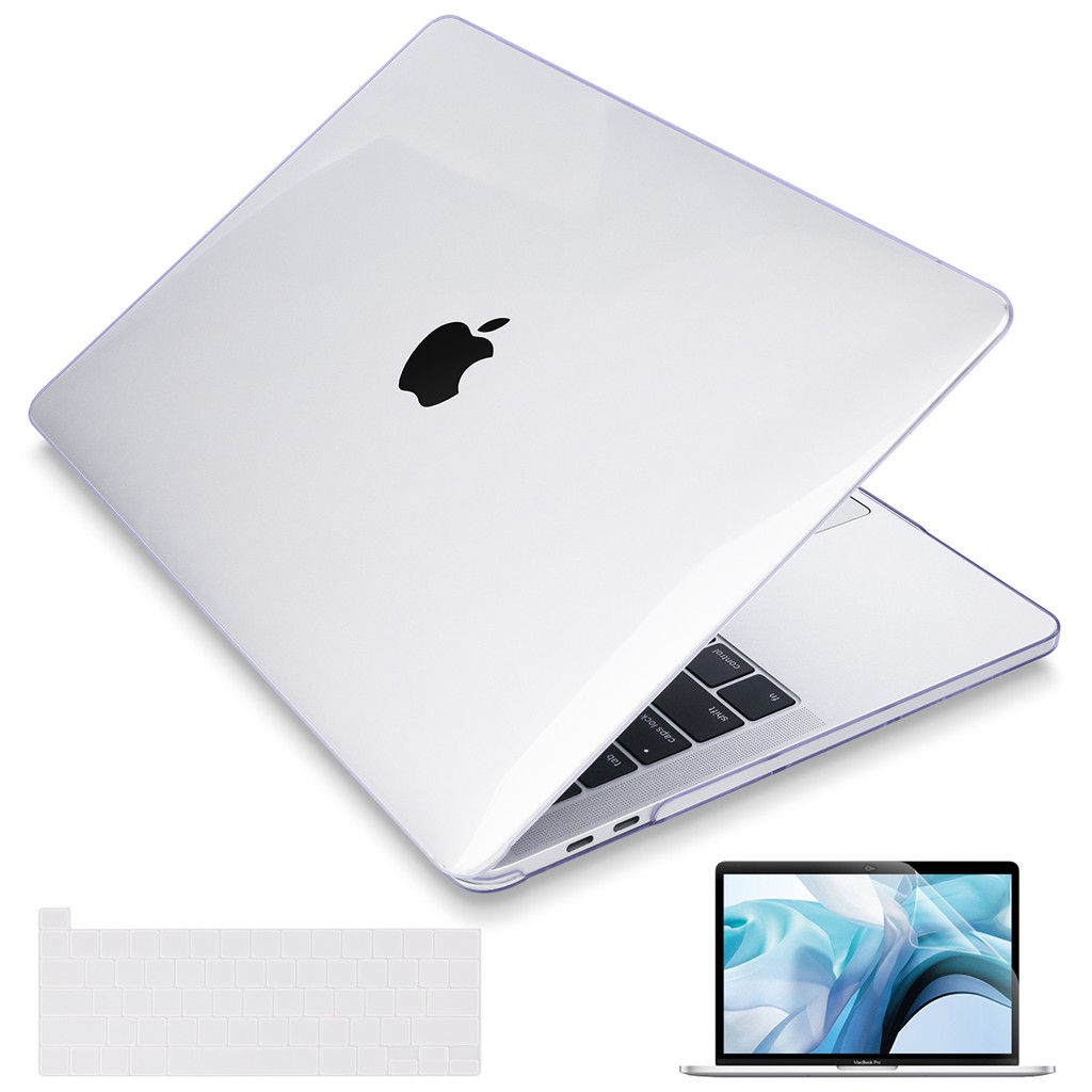 Vỏ bảo vệ lưng + miếng dán bàn phím trong suốt 3 trong 1 cho Macbook Air 11 13 A1534 A1466 A1369 A2337 M1 A1278 A1706