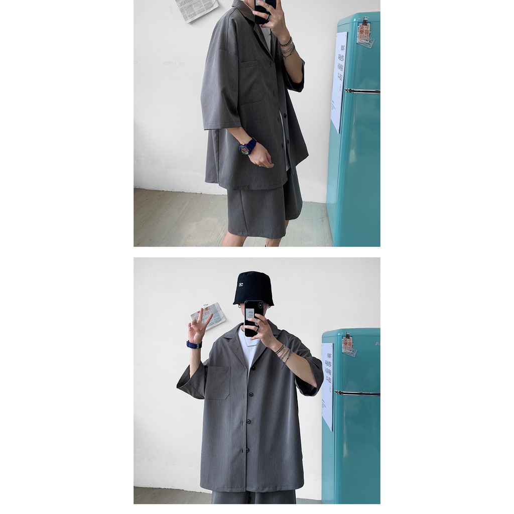 Bộ Đồ Blazer Nam Tay Ngắn Fanano, Set Blazer Nam Tay Lỡ  Fanano Sc03