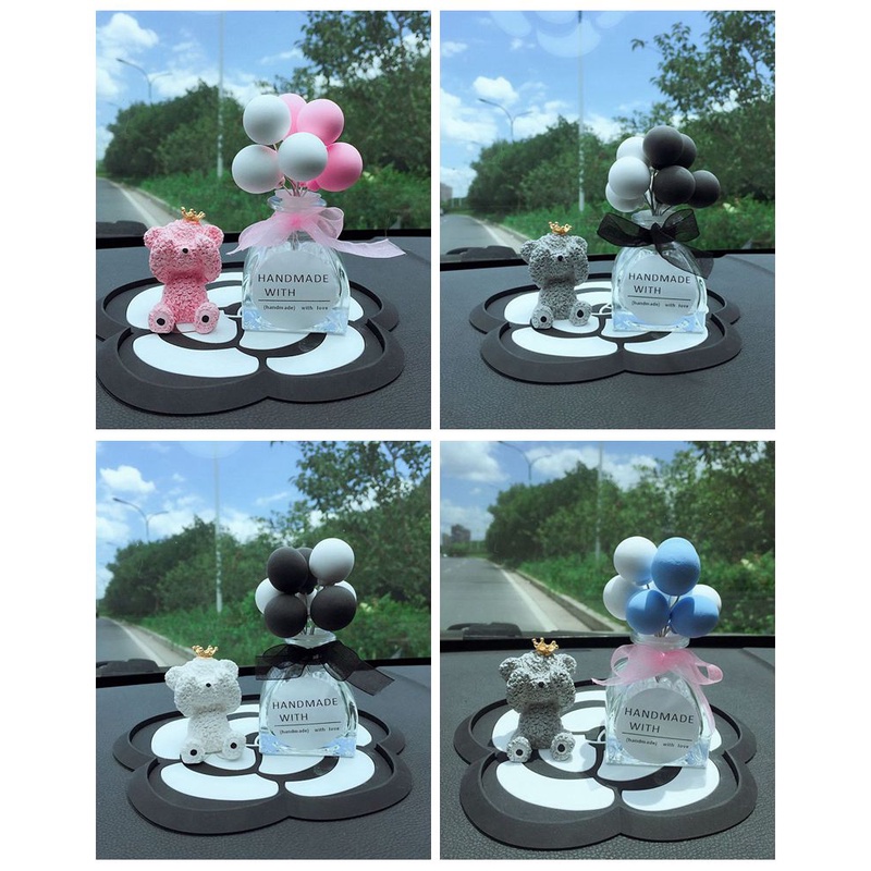 Set decor gấu bịt mắt trang trí taplo ô tô, taplo xe hơi tặng kèm tinh dầu - D&A shop