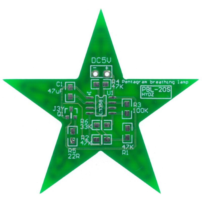 Đèn LED Hình Ngôi Sao Năm Cánh Màu Xanh Lá/Đỏ/Xanh Lá Có Lỗ Thở Luyện Tập Hàn Quốc DIY Cho Học Sinh