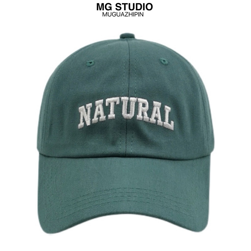 Mũ lưỡi trai MG STUDIO thêu chữ Natural phong cách cổ điển