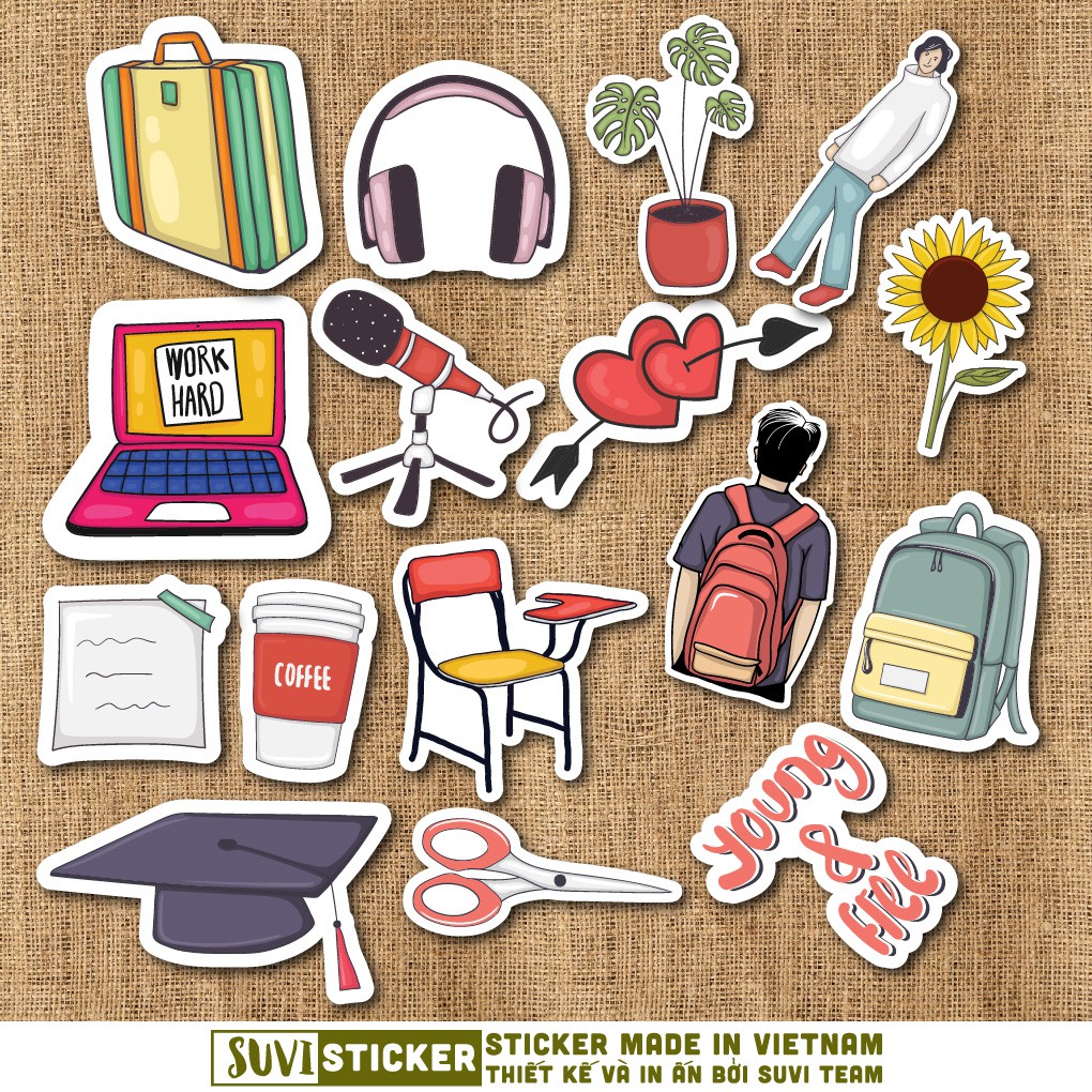 50 Sticker Somethings chống nước sticker dán laptop, điện thoại, đàn guitar, mũ bảo hiểm, vali. MSP: K08