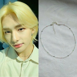 Dây chuyền choker ,vòng tay hạt cườm phối trắng đen cực xinh