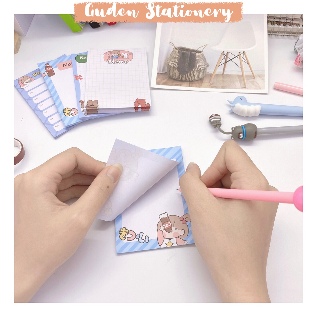 Giấy note em bé và chú thỏ dễ thương - giấy ghi chú dễ thương - Guden Stationery