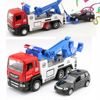 Đồ chơi xe ô tô cảnh sát cứu hộ có âm thanh và đèn làm bằng sắt gồm cả xe con