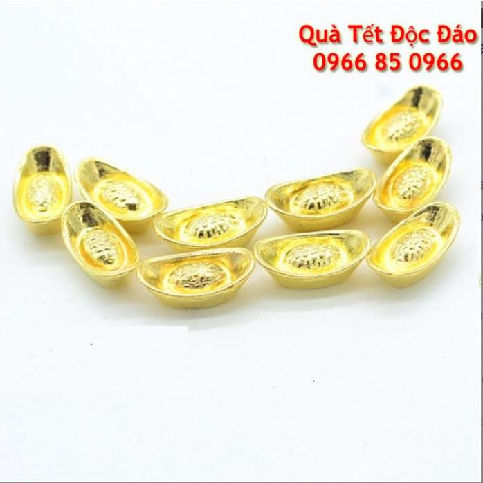 Đồ thờ cúng phong thủy thỏi vàng kim nguyên bảo hút tài lộc Thỏi vàng Thần Tài đồng mạ vàng tài lộc giàu có