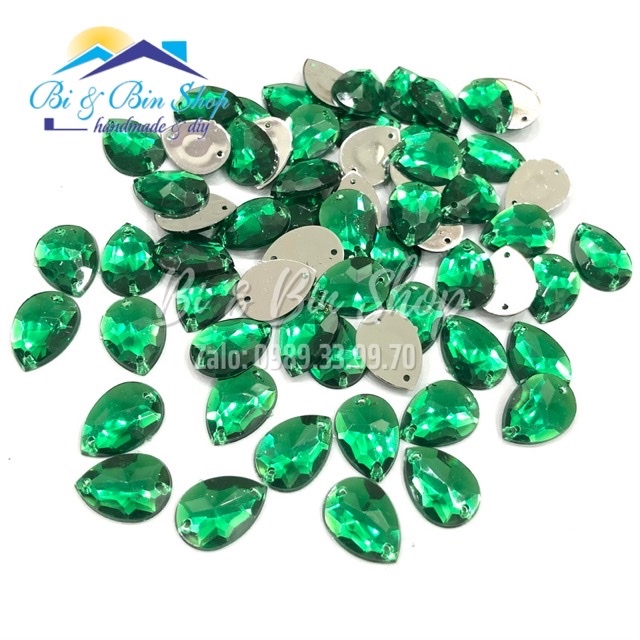 72 Viên Đá Kết Giọt Nước 10x14mm Đính Kết Trang Phục Thời Trang, Làm Phụ Kiện Handmade