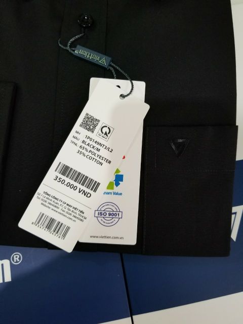 Aó sơ mi nam Việt Tiến dài tay màu đen ,chính hãng , cao cấp  - form suông REGULAR - tà bầu ,màu đen trơn . SHOP HỨA | BigBuy360 - bigbuy360.vn