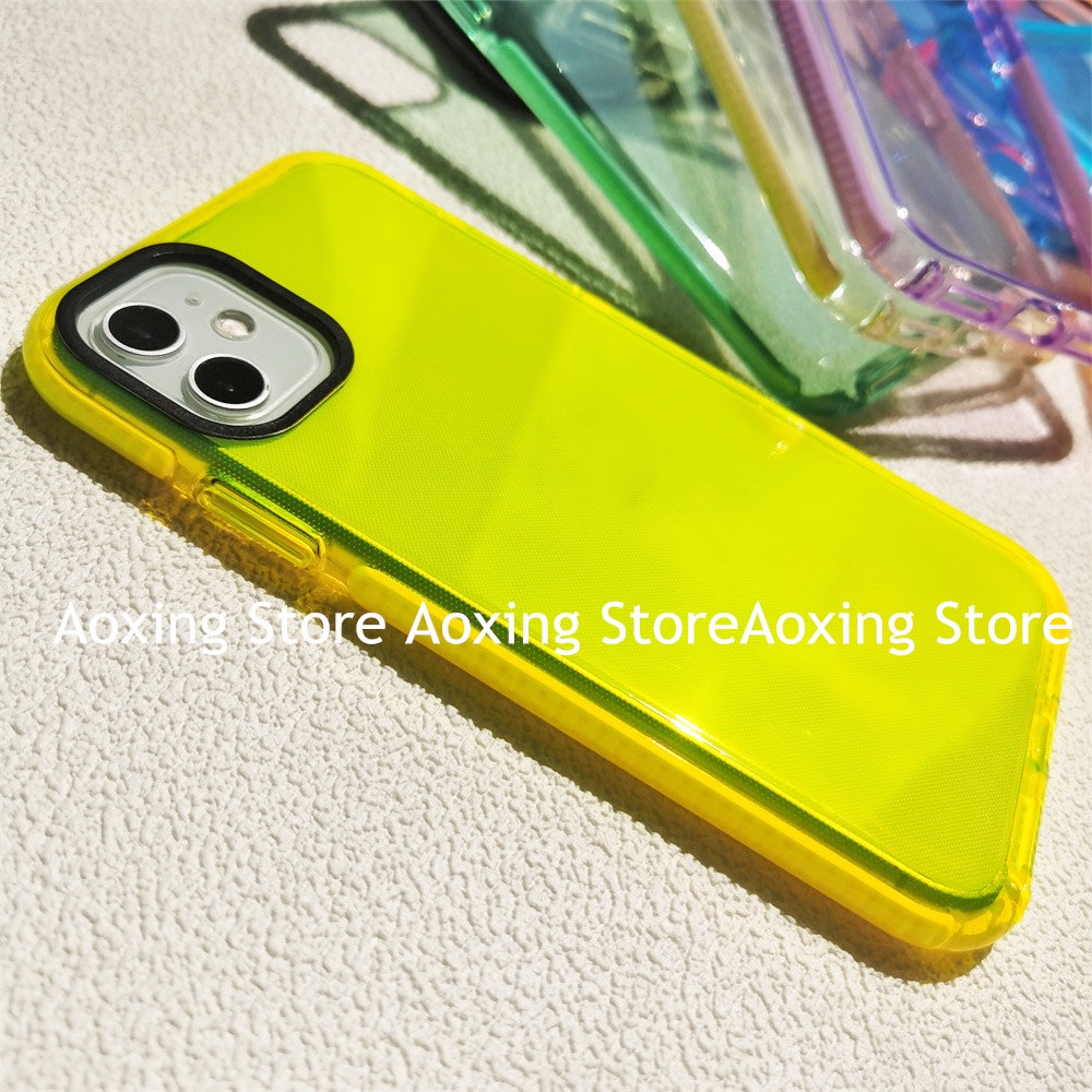 Ốp Điện Thoại TPU + PC 12 Màu Neon Thời Trang Mới Cho IPhone 11 13 Pro Max