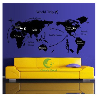 Decal dán tường The World 02
