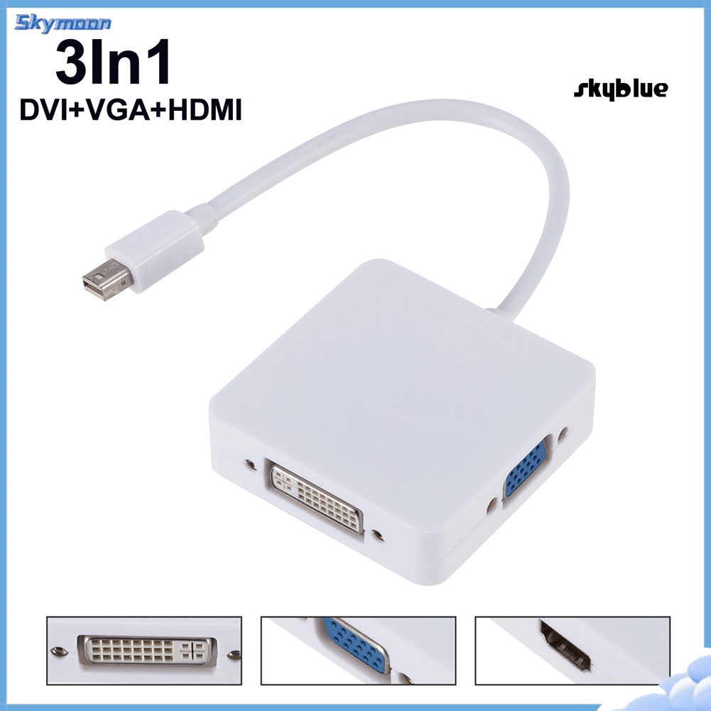 Cáp Chuyển Đổi 3 Trong 1 Từ Cổng Dp Sang Dvi Vga Hdmi Cho Macbook Thunderbolt