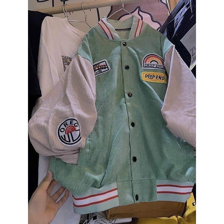 Áo Khoác Nữ, Áo Bomber  Nhung Tăm Cúc Bấm Hình Cầu Vồng 3 Màu Xanh/Đen/Hồng Siêu Đẹp | BigBuy360 - bigbuy360.vn