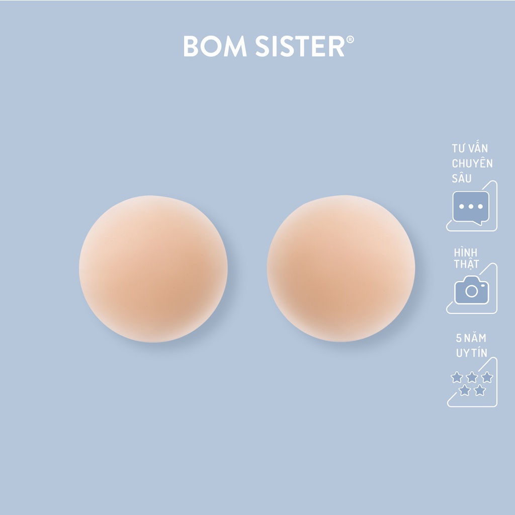 1 Cặp dán nhũ silicon tròn màu da 10.5cm BOM SISTER D905