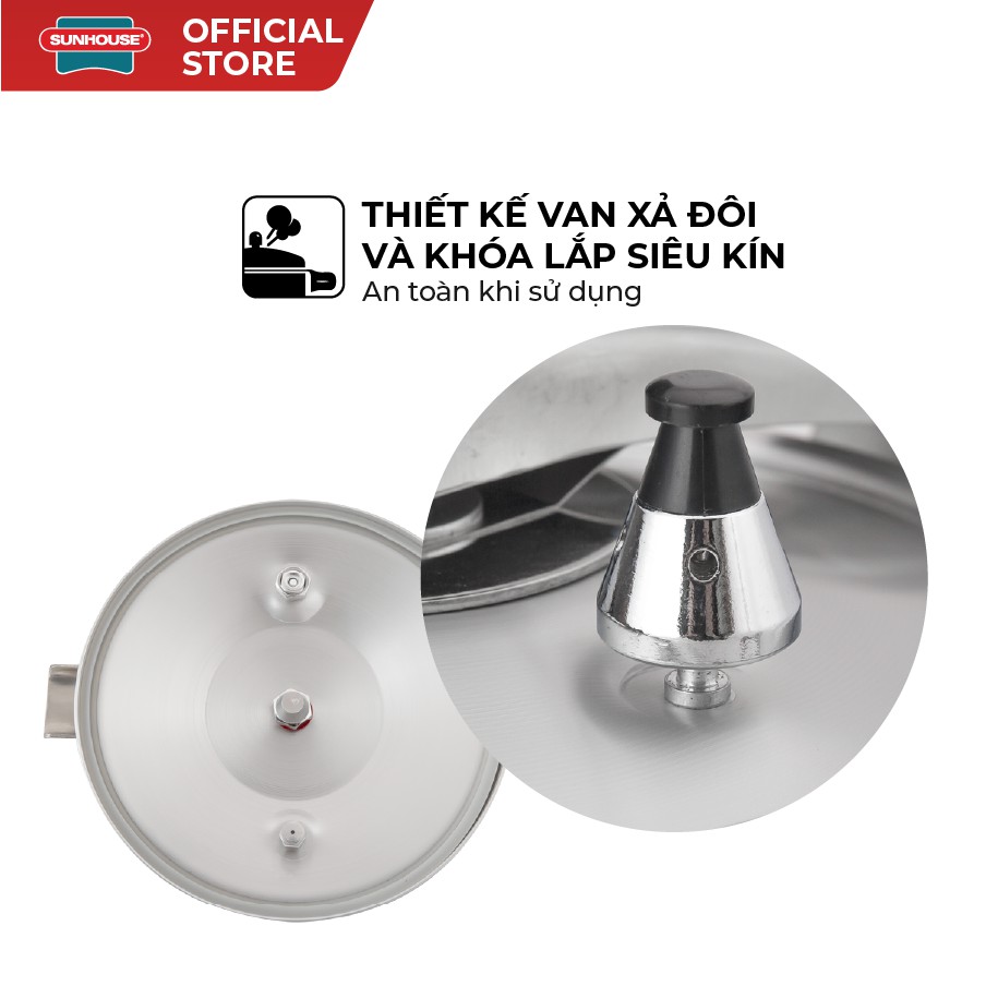 [Mã ELHADEV giảm 4% đơn 300K] Nồi Áp Suất Anod SUNHOUSE SHA8504 5L