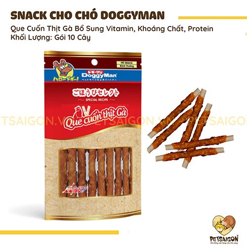 [CHÍNH HÃNG] SNACK DOGGYMAN QUE CUỐN THỊT GÀ CHO CHÓ