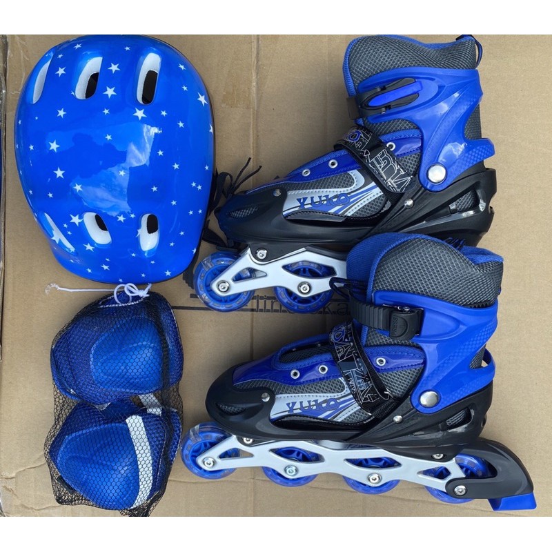 Giày Patin YUKO 100% hàng chuẩn đủ bộ phận bảo vệ - Bánh Xe Có Đèn Led - Giá Siêu Rẻ