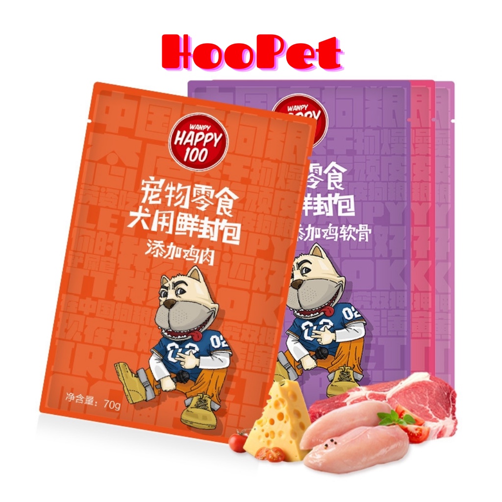 [Mã 153FMCGSALE1 giảm 10% tối đa 40K đơn 250K] Pate Wanpy Happy 100 Cho Mèo Gói 70gr- Pate Cho Mèo Hương vị hấp dẫn