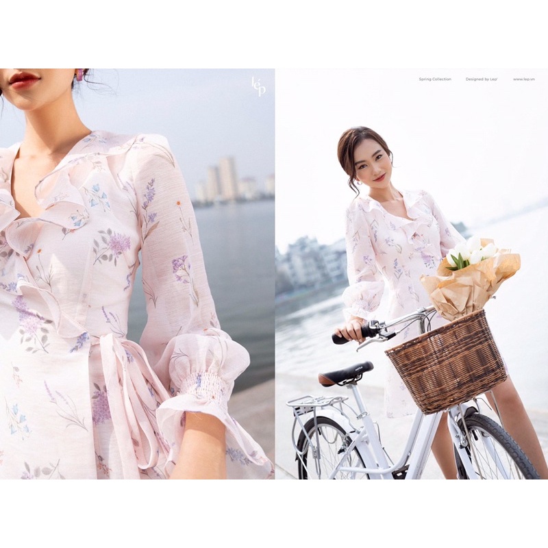 Váy tơ sống newtag size S wrap 1VA766BE