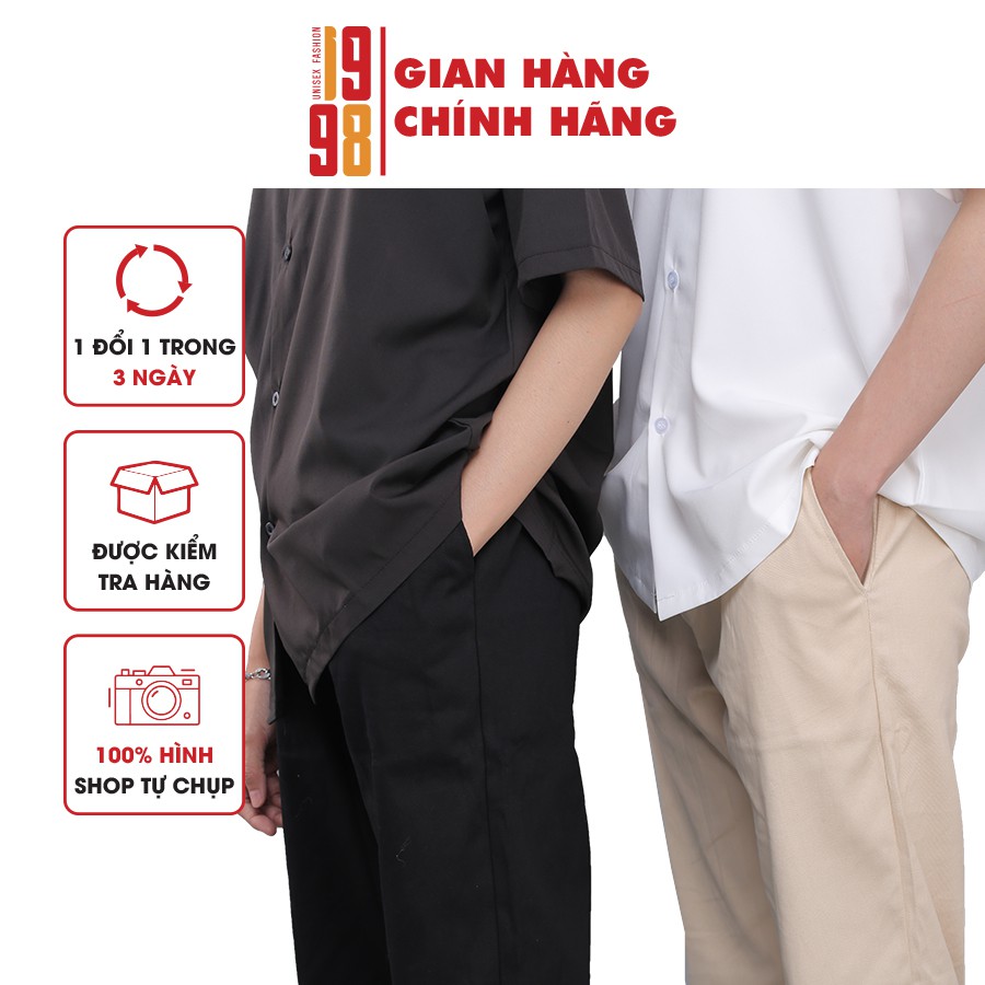 Áo sơ mi tay ngắn áo sơ mi cổ vest tay ngắn from rộng thương hiệu 1998 | BigBuy360 - bigbuy360.vn