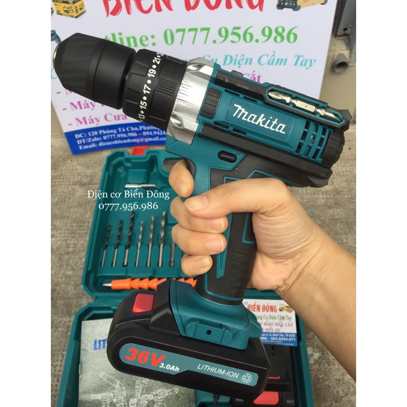 Máy khoan pin 🔔FREESHIP 💶 Tặng đầy đủ phụ kiện Máy khoan pin Bêtông cầm tay MAKITA 36V Thái Lan