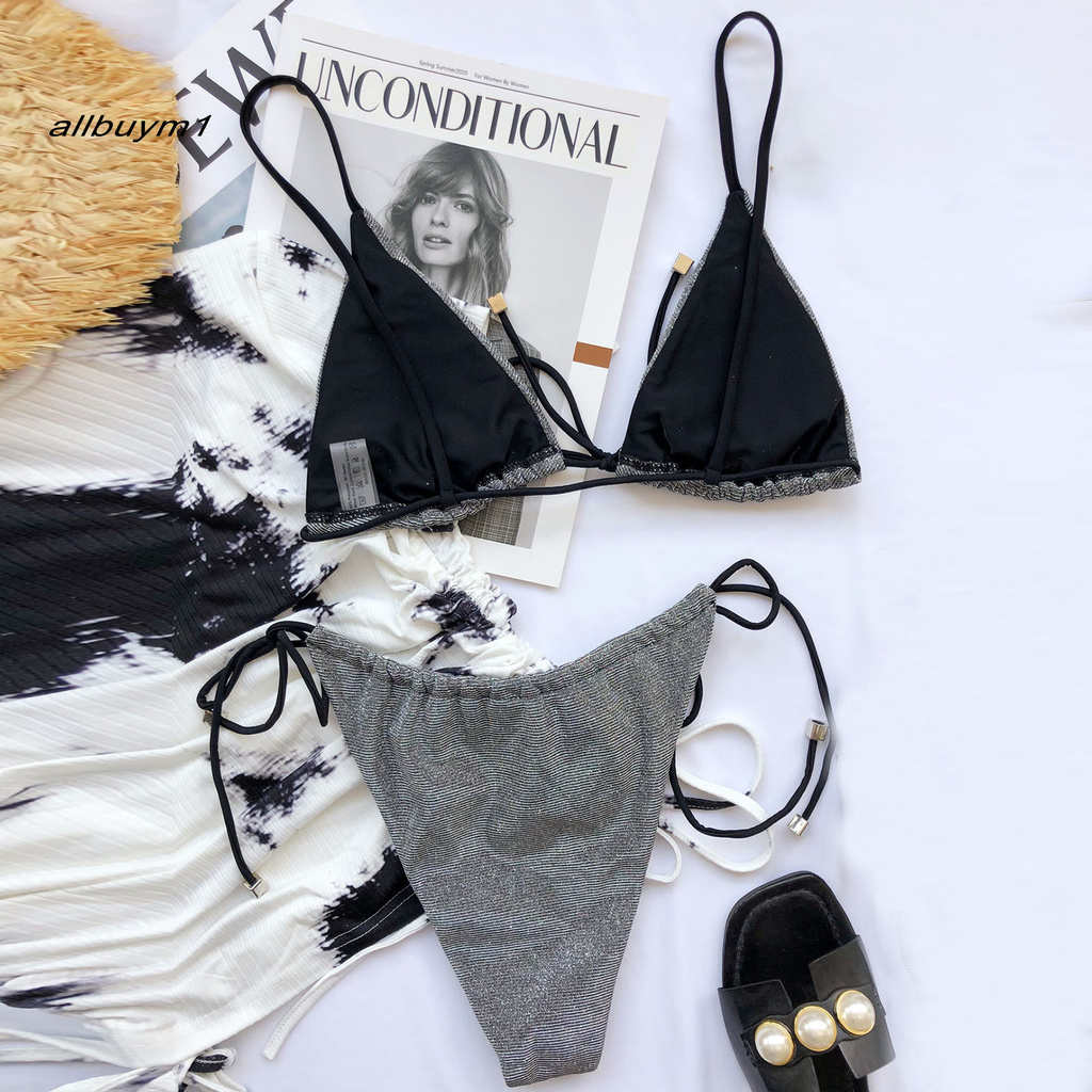 Bộ Bikini Hai Mảnh Họa Tiết Lấp Lánh Gợi Cảm Cho Nữ