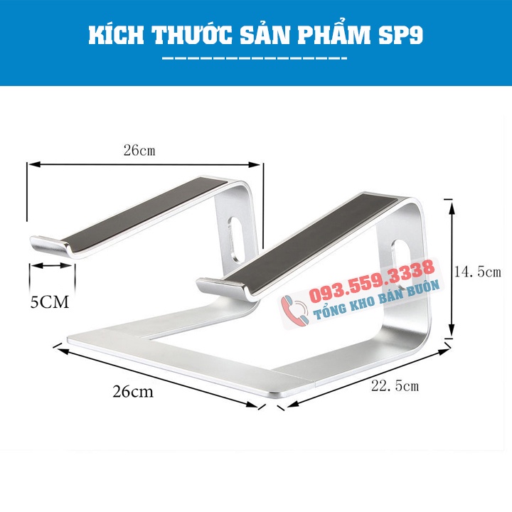 Giá đỡ để Laptop stand - Notebook Macbook  máy tính xách tay SP9L hợp kim nhôm có thể tháo rời kiêm tản nhiệt