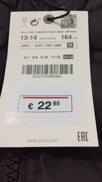 HẾT HÀNG Áo gile phao Zara VNXK màu đen