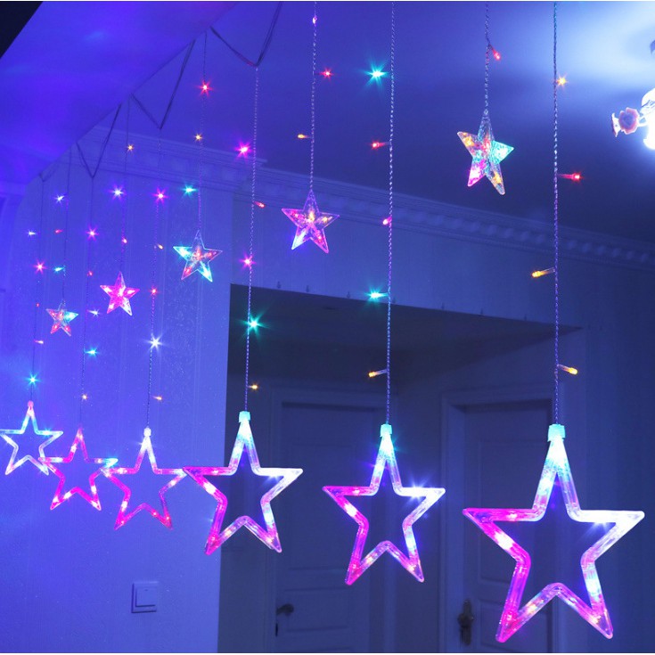 ĐÈN NHÁY MÀNH TRANG TRÍ NGOÀI TRỜI HÌNH NGÔI SAO 5M 12 BÓNG LED