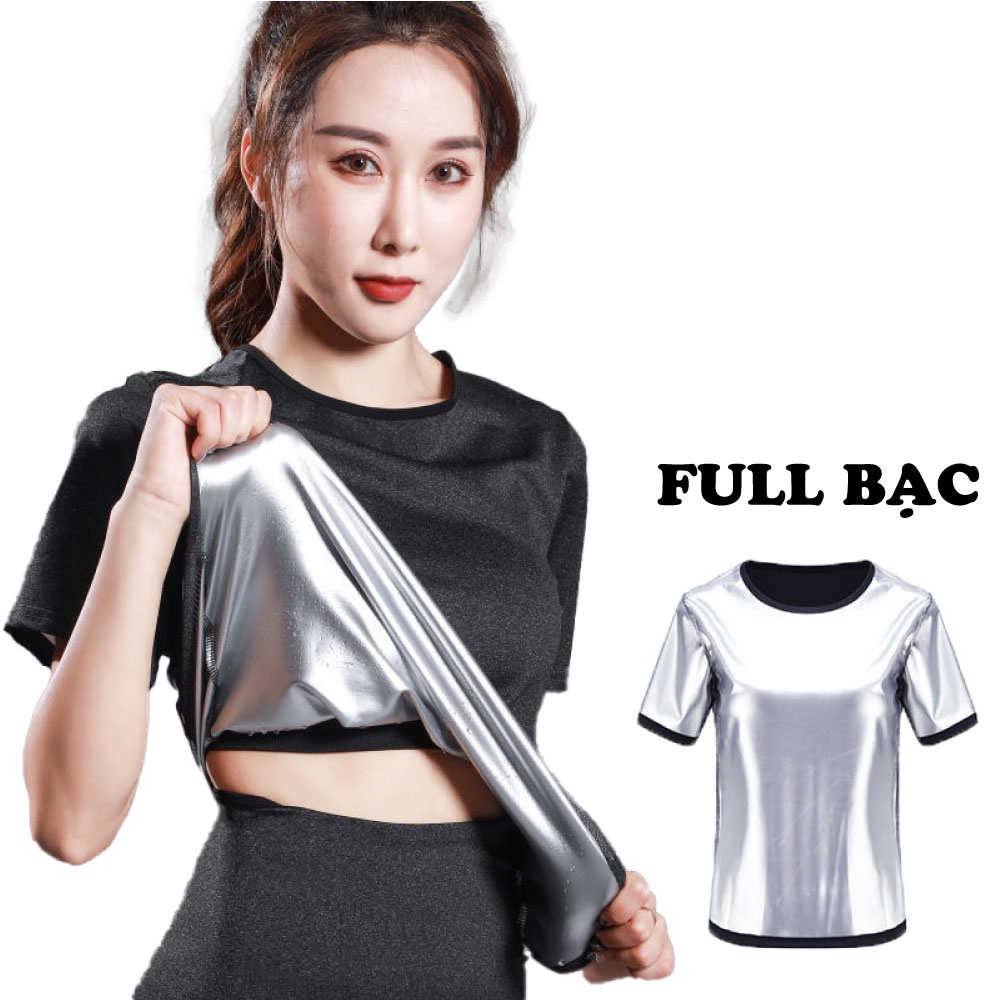 Áo Sinh Nhiệt Phủ Bạc Nano Ngắn Tay Hỗ Trợ Giảm Cân, Đổ Mồ Hôi, Đốt Cháy Mỡ Bụng