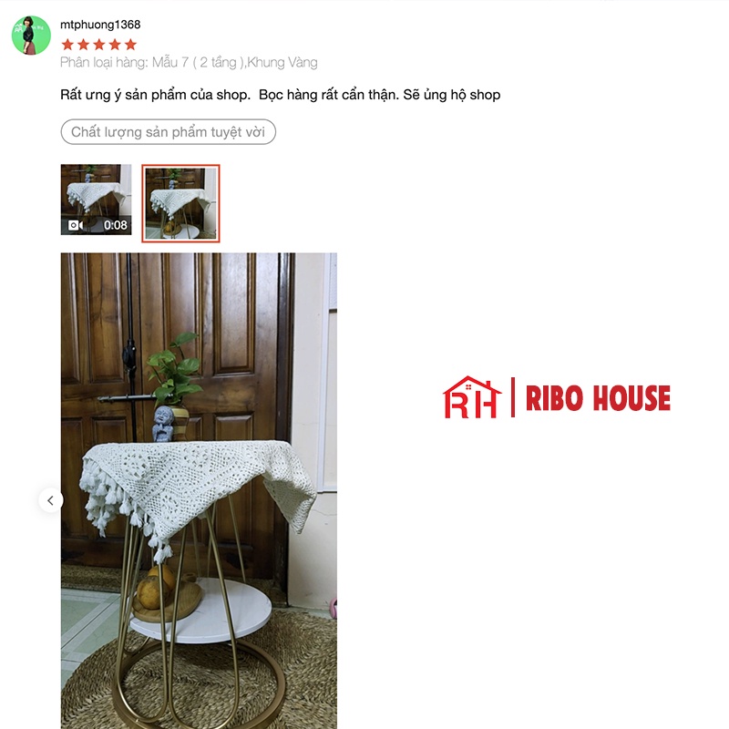 Bàn trà sofa RIBO HOUSE mặt bàn đá khung kim loại sơn tĩnh điện tab 2 tầng trang trí phòng khách ban công mẫu 7 RIBO175