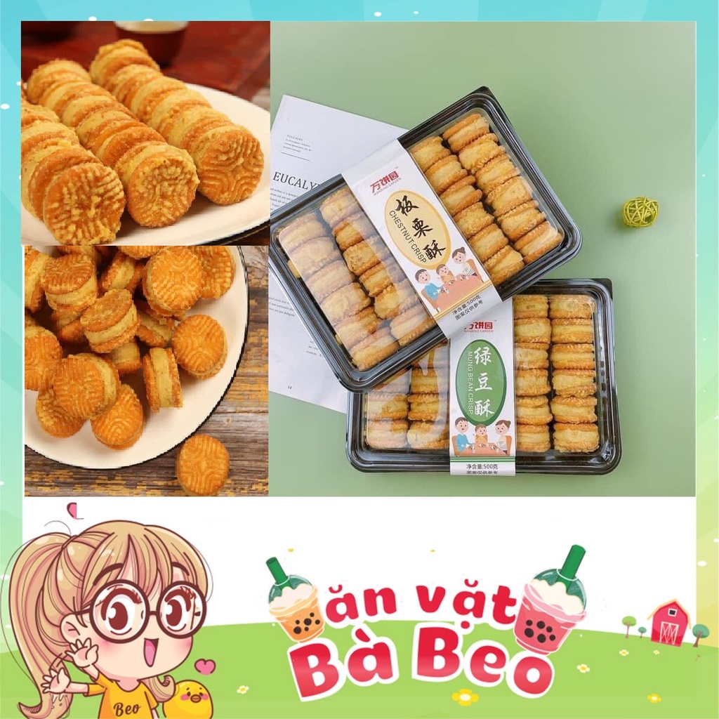 BÁNH HẠT DẺ ĐẬU XANH MẬT ONG 💖Nguyên hộp 500gr 24 chiếc