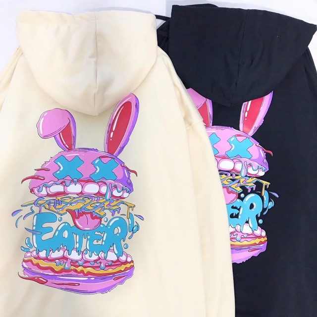 Áo Hoodie Zip EATER Tay Dài Túi Bụng Ảnh Thật