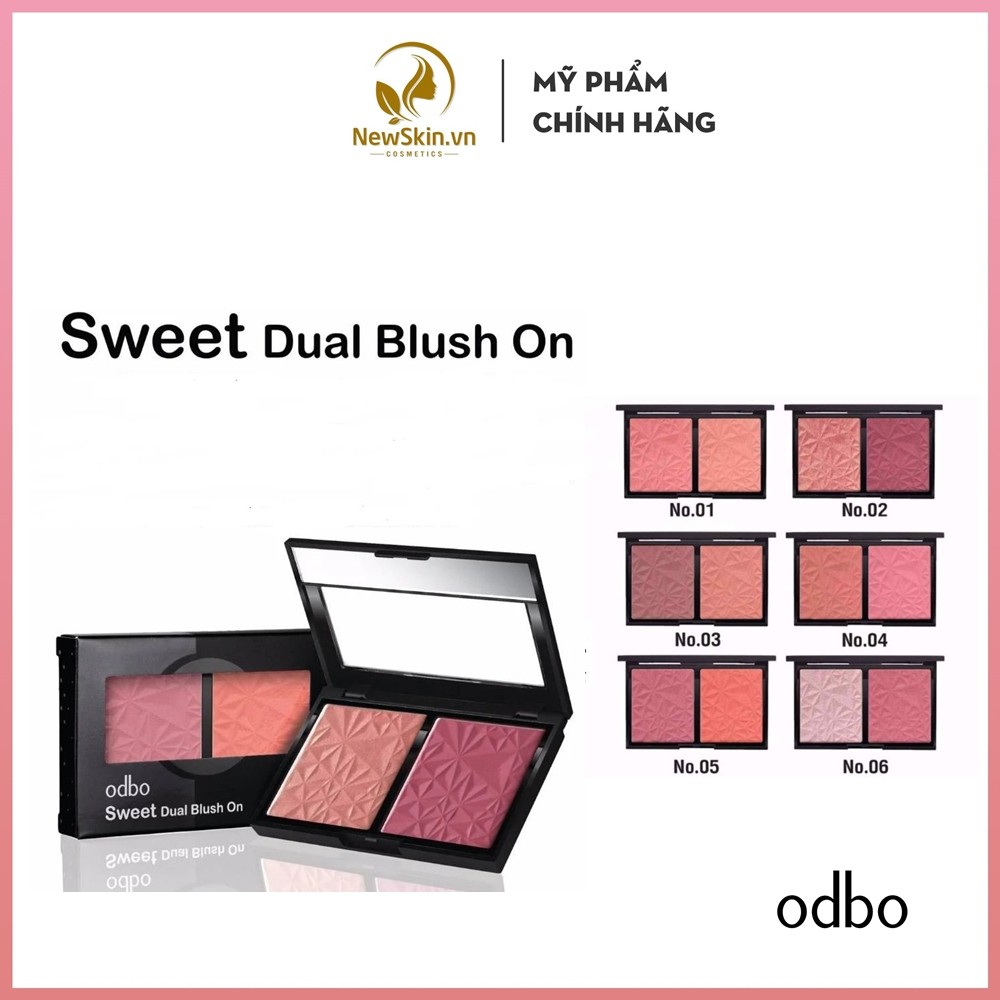 Phấn Má Hồng 2 ô ODBO Sweet Dual Blush On (OD160)