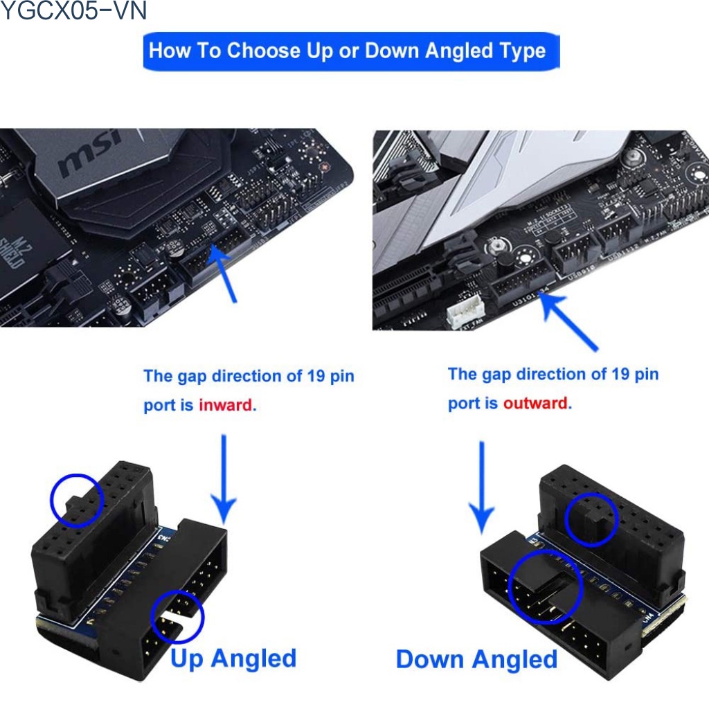 Đầu Chuyển Đổi Usb 3.0 20pin Sang Ổ Cắm 19pin Cho Bo Mạch Chủ | BigBuy360 - bigbuy360.vn