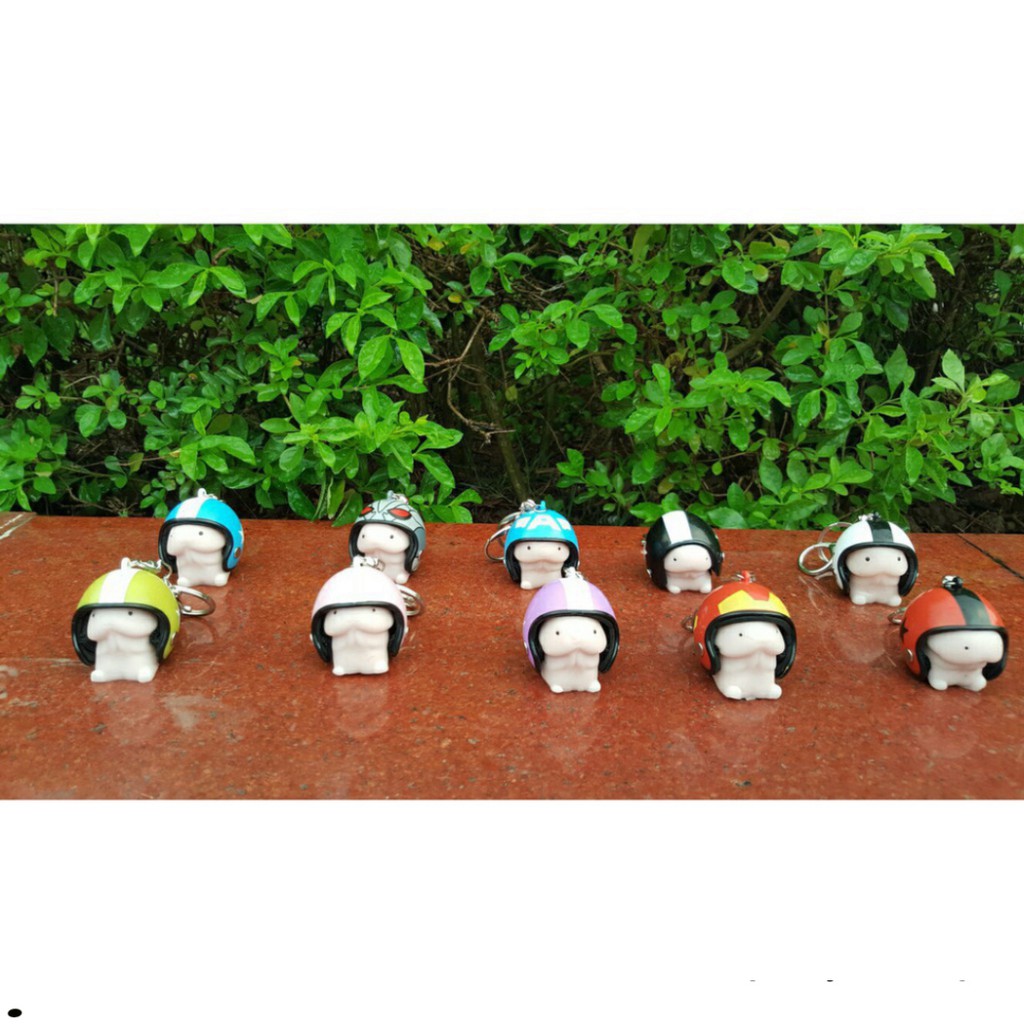 Bé Ciu silicon đội mũ bảo hiểm kèm móc khóa mã BIR81 M4 in 1