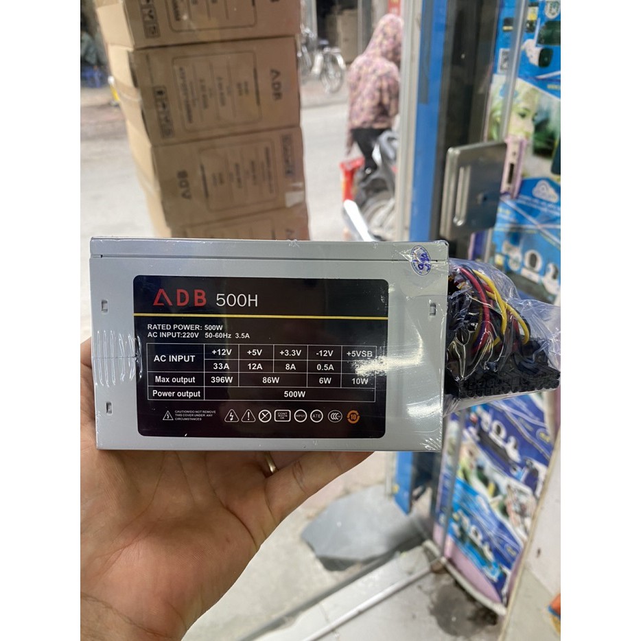 [Mã ELFLASH5 giảm 20K đơn 50K] Nguồn Máy Tính Văn Phòng ADB 500H Power Supply 500W