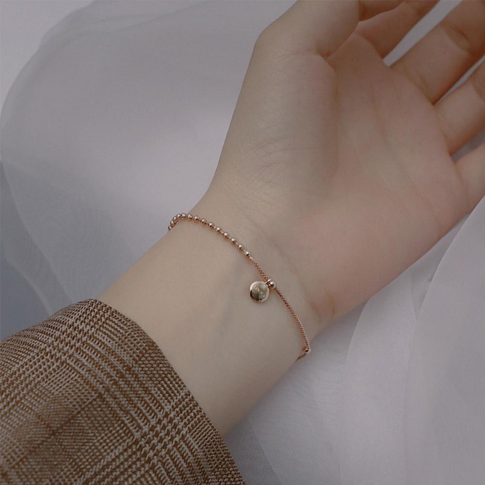 Vòng Đeo Tay May Mắn Khắc Chữ Đơn Giản Dành Cho Nữ
