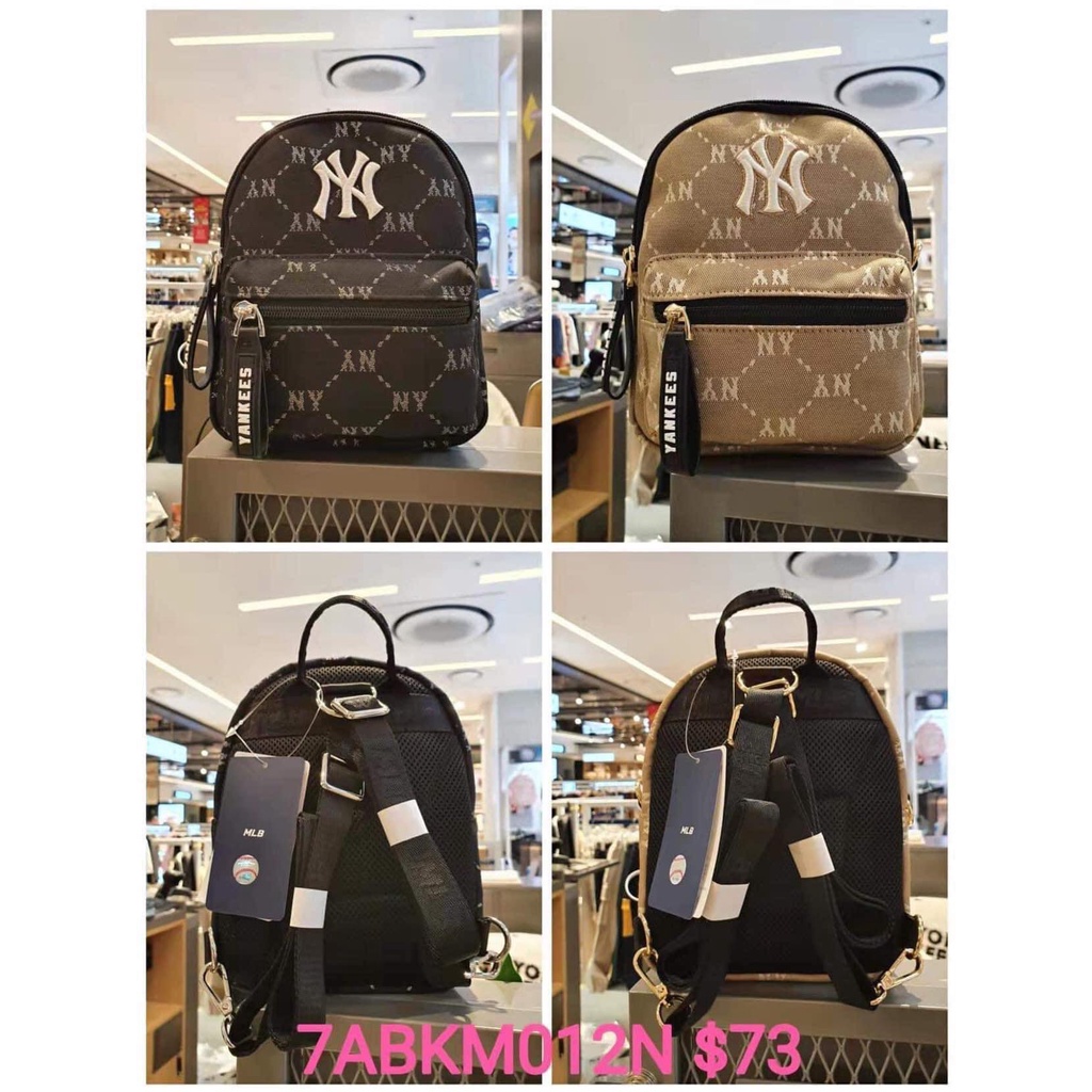 (CHÍNH HÃNG) Balo MLB dia mono kid 2 màu be đen thời trang form cứng