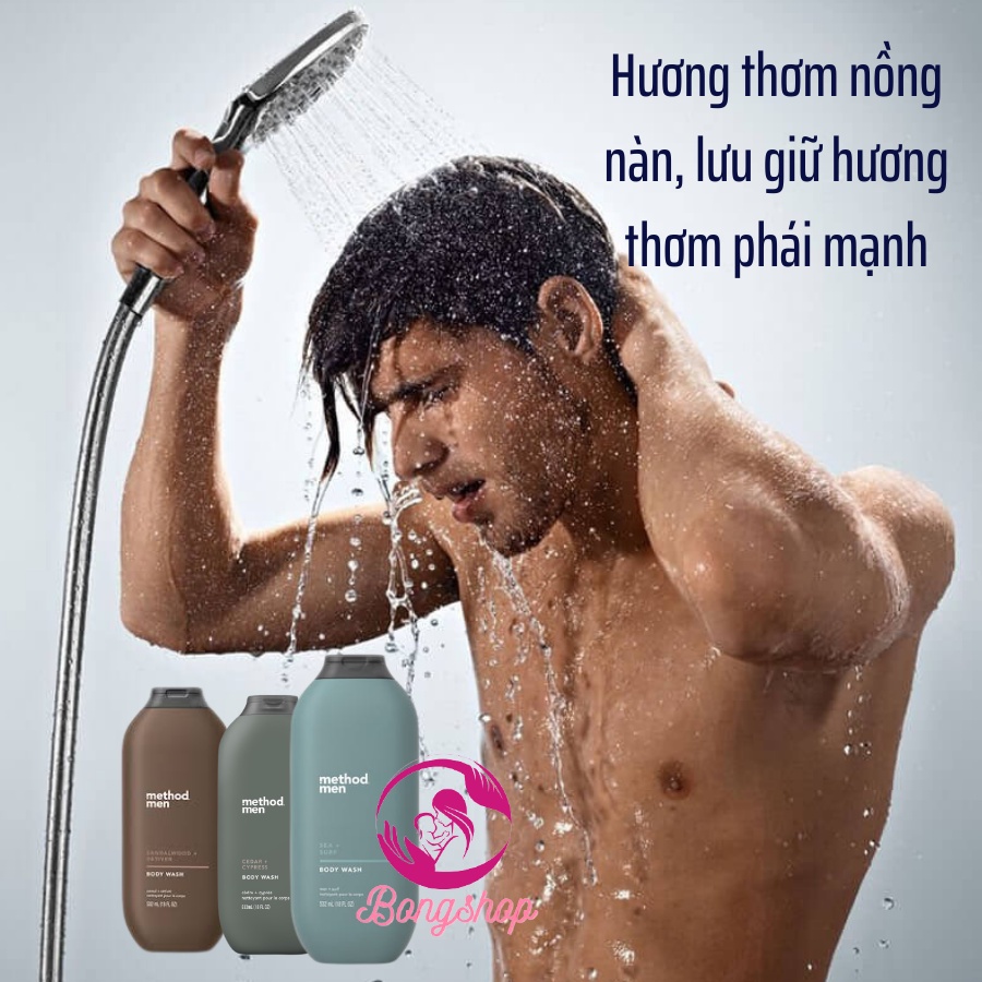 Sữa Tắm organic Method Body Wash / Method men cho cả Nữ và Nam 532ml Chuẩn Hàng Úc 100% từ thiên nhiên