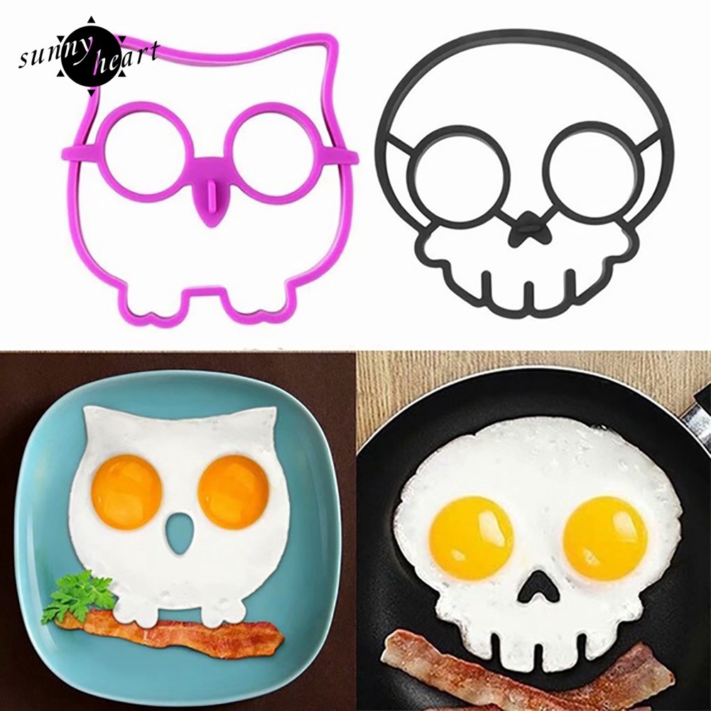 Khuôn Chiên Trứng Hình Con Cú / Cú / Đầu Lâu Bằng Silicone