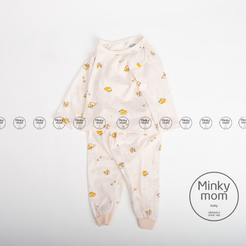 [SALE] Bộ Quần Áo Bé Gái, Bé Trai UNCHI Vải Cotton Mềm Xốp Cài Vai Hoạ Tiết Gấu Con, Bộ Sơ Sinh Dài Tay Cho Bé UNTD2104