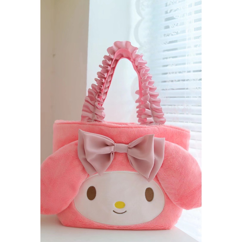 SANRIO Maxzone Túi Đựng Hộp Cơm Trưa Xách Tay Bằng Vải Bông Họa Tiết Melody Cún Kulomi Hoạt Hình Melody Nhỏ Nhắn Cho Học Sinh Kèm Túi Đựng Cơ