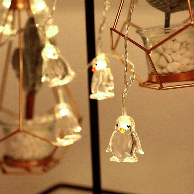Dây Đèn LED 10 Bóng Dài 1.65M Hình Chim Cánh Cụt Trang Trí Đa Dụng