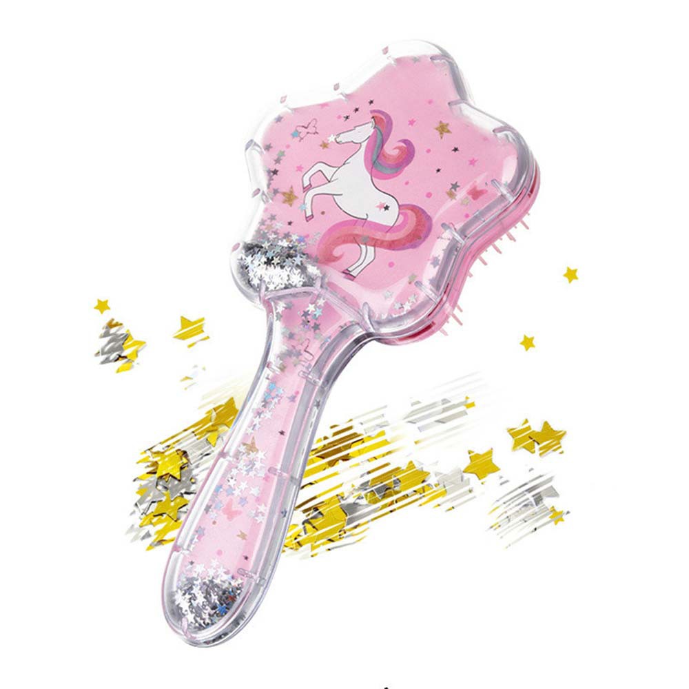 [Hàng mới về] Lược chải tóc massage chống tĩnh điện thiết kế kim tuyến dễ thương cho bé gái