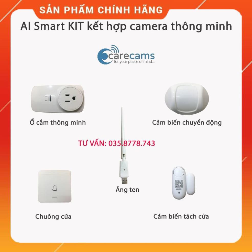 [Hàng xịn] Bộ camera Carecam kèm cảm biến thông minh AI Smart KIT cảnh báo chống trộm | BigBuy360 - bigbuy360.vn