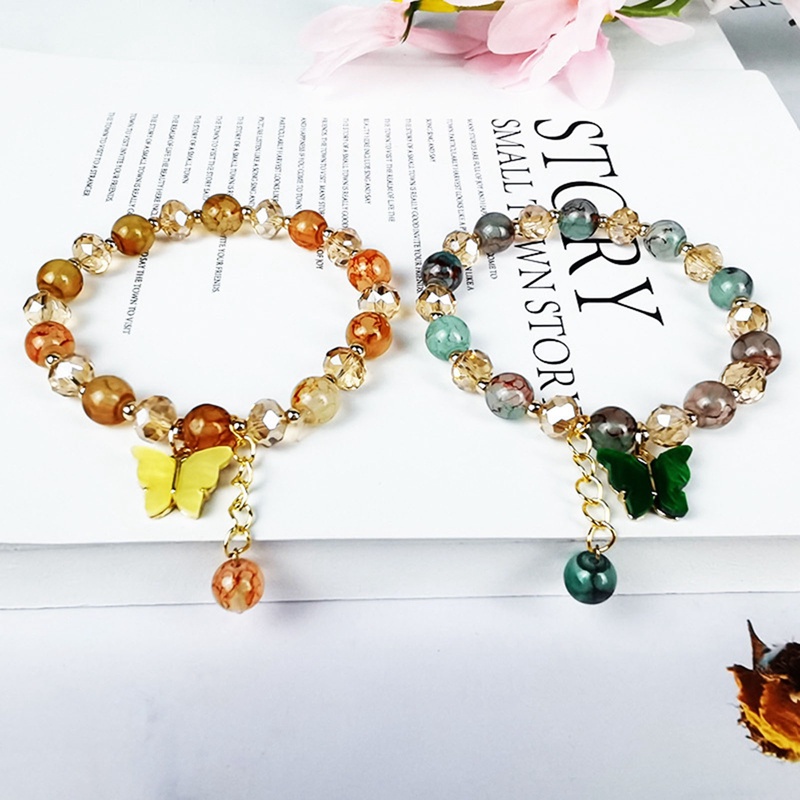 Vòng Đeo Tay Chuỗi Hạt Pha Lê Nhiều Màu Phong Cách Bohemian Hàn Quốc Mới