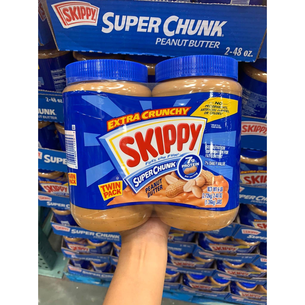 Bơ đậu phộng Mỹ date 8/2024 Skippy Cream Peanut Butter 1.36kg - EDS Hàng Mỹ