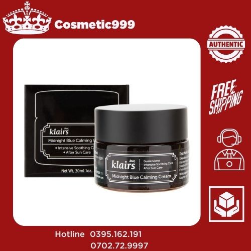 Kem dưỡng  Klairs Midnight Blue Calming Cream, kem dưỡng dành cho da dầu mụn Cosmetic999